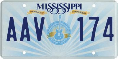 MS license plate AAV174