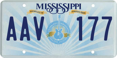 MS license plate AAV177