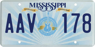 MS license plate AAV178
