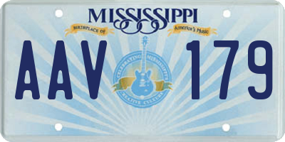 MS license plate AAV179