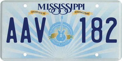 MS license plate AAV182