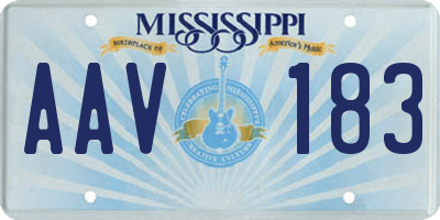 MS license plate AAV183