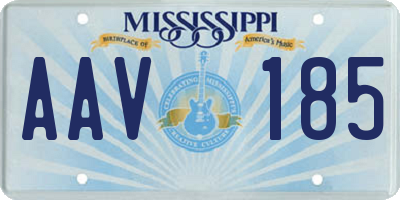 MS license plate AAV185