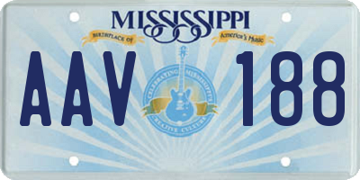 MS license plate AAV188