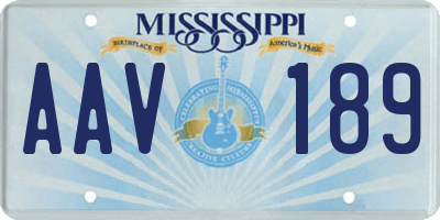 MS license plate AAV189