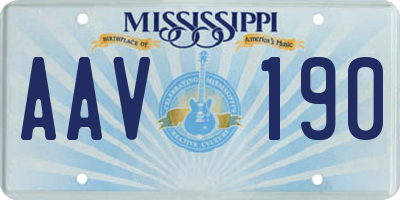 MS license plate AAV190