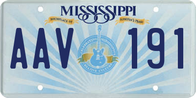 MS license plate AAV191