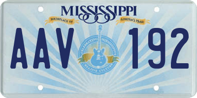 MS license plate AAV192