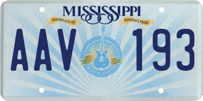 MS license plate AAV193