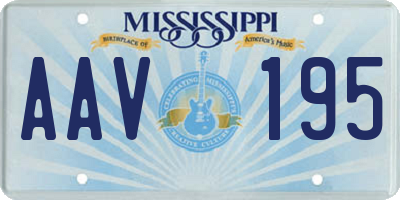 MS license plate AAV195