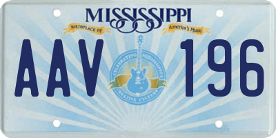 MS license plate AAV196