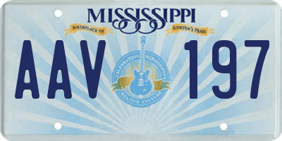 MS license plate AAV197