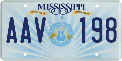 MS license plate AAV198