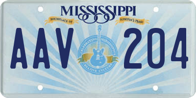 MS license plate AAV204