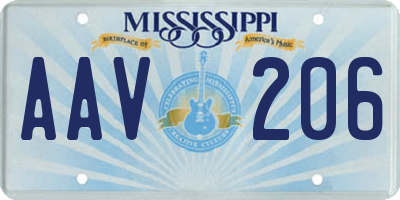 MS license plate AAV206