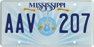 MS license plate AAV207