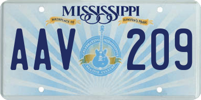 MS license plate AAV209