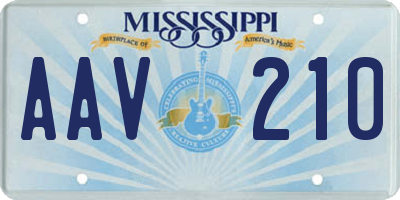 MS license plate AAV210