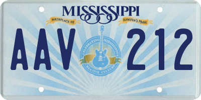 MS license plate AAV212