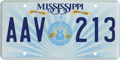 MS license plate AAV213