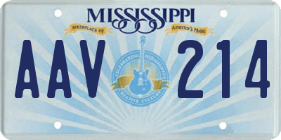 MS license plate AAV214