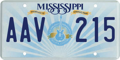 MS license plate AAV215