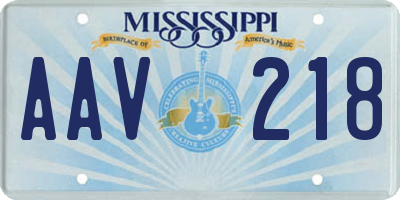 MS license plate AAV218