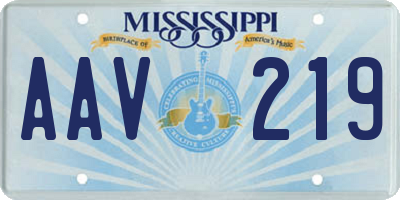 MS license plate AAV219