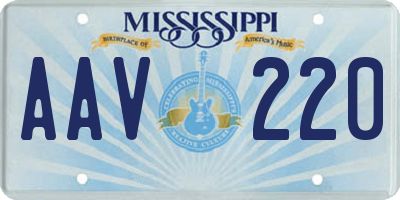 MS license plate AAV220