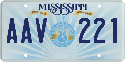 MS license plate AAV221