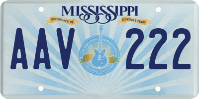 MS license plate AAV222