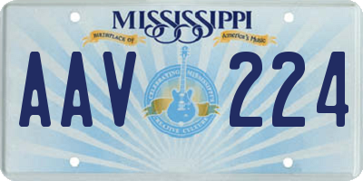 MS license plate AAV224