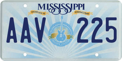 MS license plate AAV225