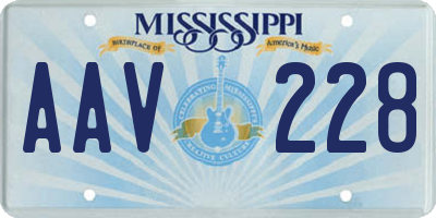 MS license plate AAV228