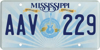 MS license plate AAV229