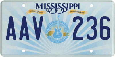 MS license plate AAV236