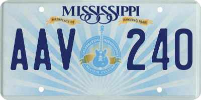 MS license plate AAV240