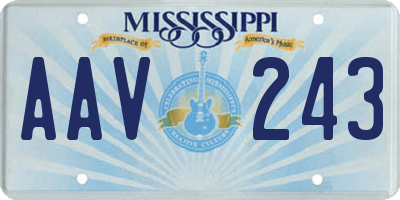 MS license plate AAV243