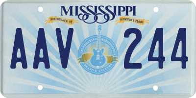 MS license plate AAV244