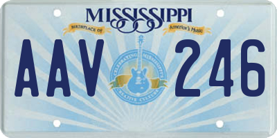 MS license plate AAV246