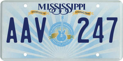 MS license plate AAV247