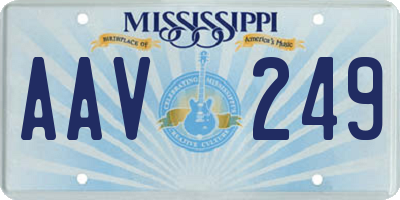 MS license plate AAV249