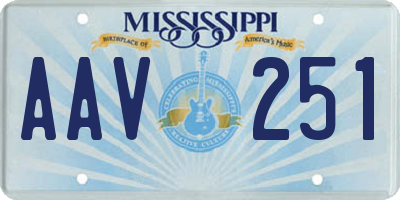 MS license plate AAV251