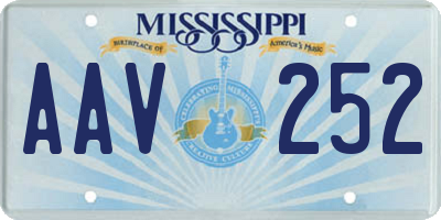 MS license plate AAV252