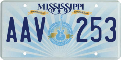 MS license plate AAV253