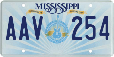 MS license plate AAV254
