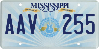 MS license plate AAV255