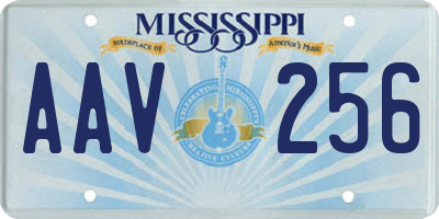 MS license plate AAV256