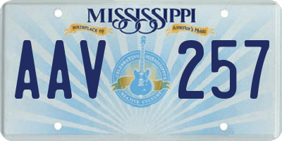 MS license plate AAV257