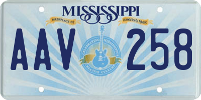 MS license plate AAV258